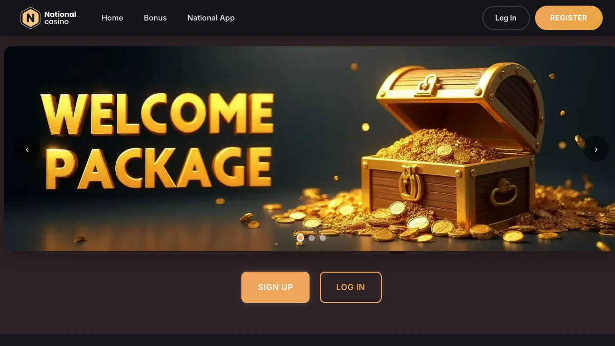 National Casino interface screenshot